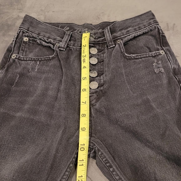 Free People We the Free High Rise Distressed Button Fly Ripped Jeans Sz 24 - Picture 4 of 10